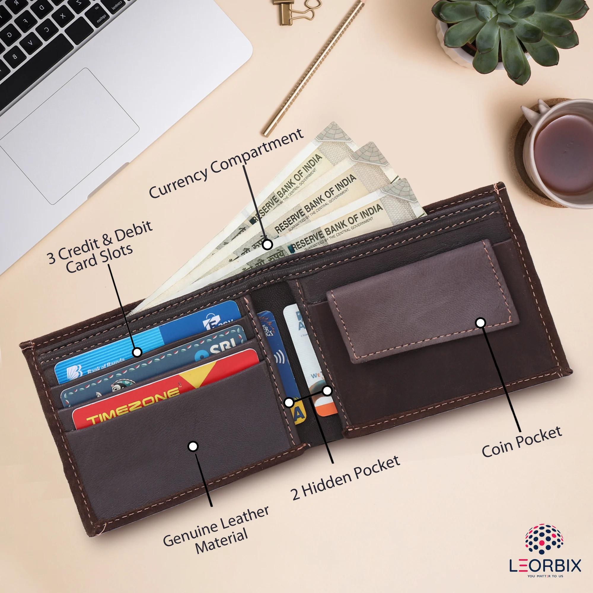 Men's Wallet - Brown2